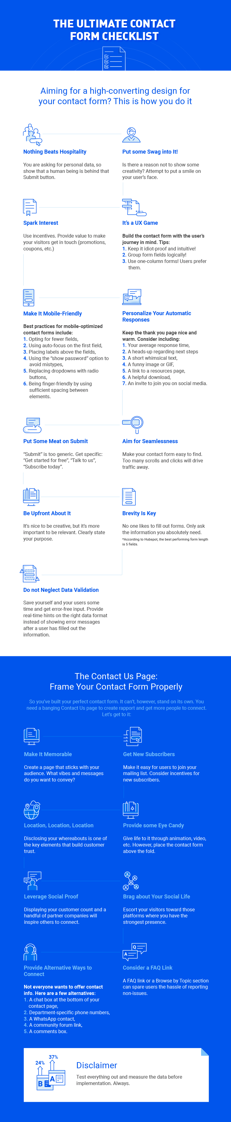 19 Tips & Tricks For A High Converting Contact Form Infographic